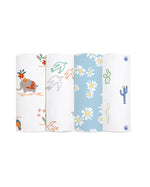 Muslin Dreamy Little Adventures Baby Swaddle Wrap-4-Pack