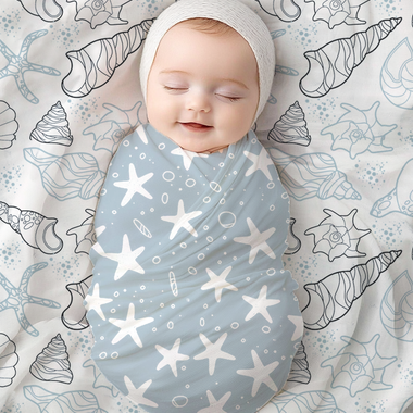 Muslin Swaddle Blankets, Ocean Wonder Collection, 2-Pack