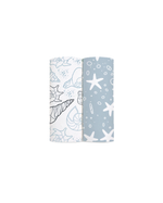 Muslin Swaddle Blankets, Ocean Wonder Collection, 2-Pack