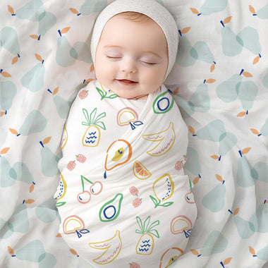 Muslin Swaddle Blankets - Fruit Collection 2-Pack